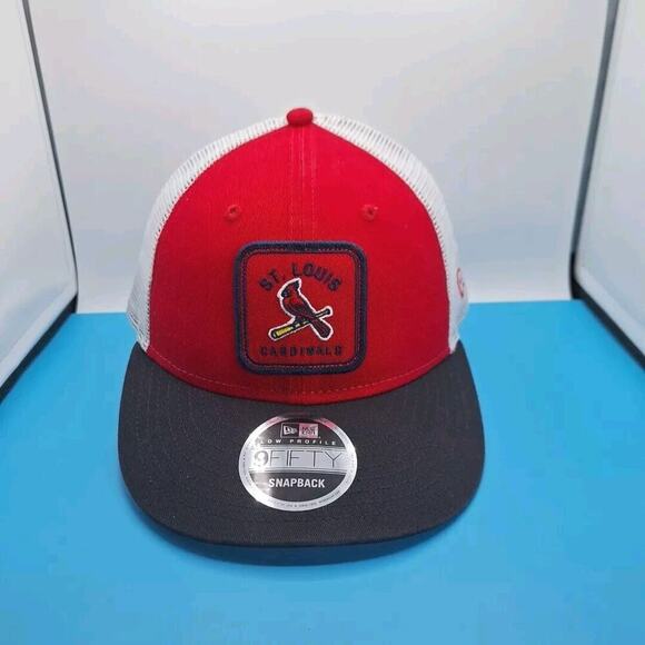 New Era Other - New Era St Louis Cardinals Squared Patch Low Profile 9FIFTY Snapback Hat Red